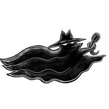 A floating monster. The monster's body appears like a dark whispy cloud. It is wearing a fedora hat pulled down over glowing eyes and holding a magnfiying glass in one if it's cloud-tentacles.