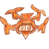 A surveillance drone illustrated in a cartoonish style. The drone has 3 large eyes and several small propellers.